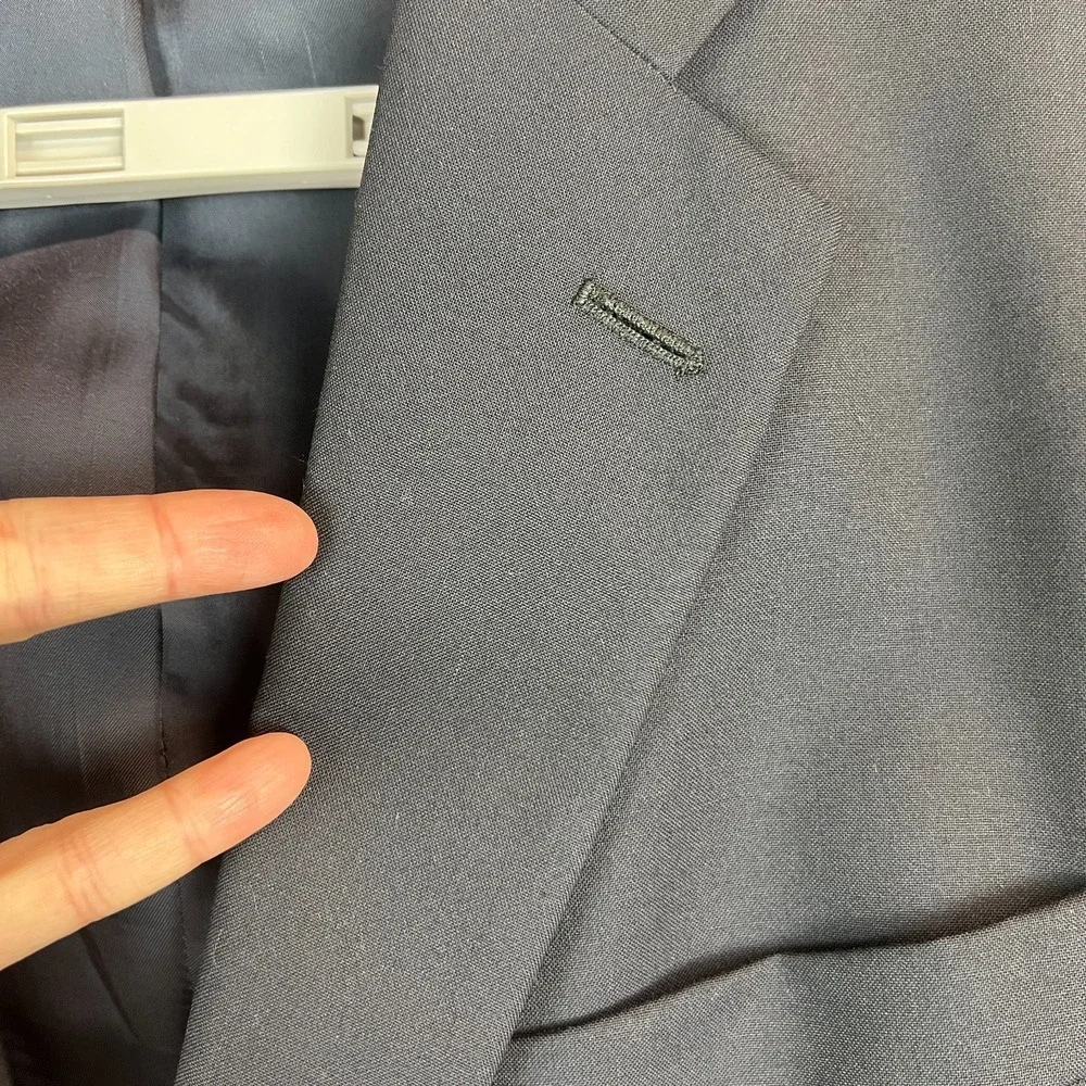 Brooks Brothers 1818 Madison Loro Piana Blazer Sport Coat Men 45R Navy Wool WEAR